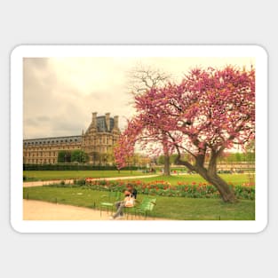 Springtime at the Tuileries Gardens, Paris Sticker